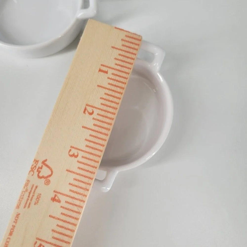 Set of 2 White Ceramic Ramekins SMO Design France Mini Baking Dishes‎